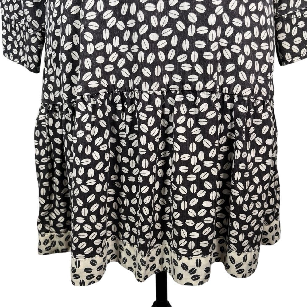 Current/Elliott Ruffle Dress Black White Print Cut Out Back Flirty Polka Dot - Picture 12 of 16
